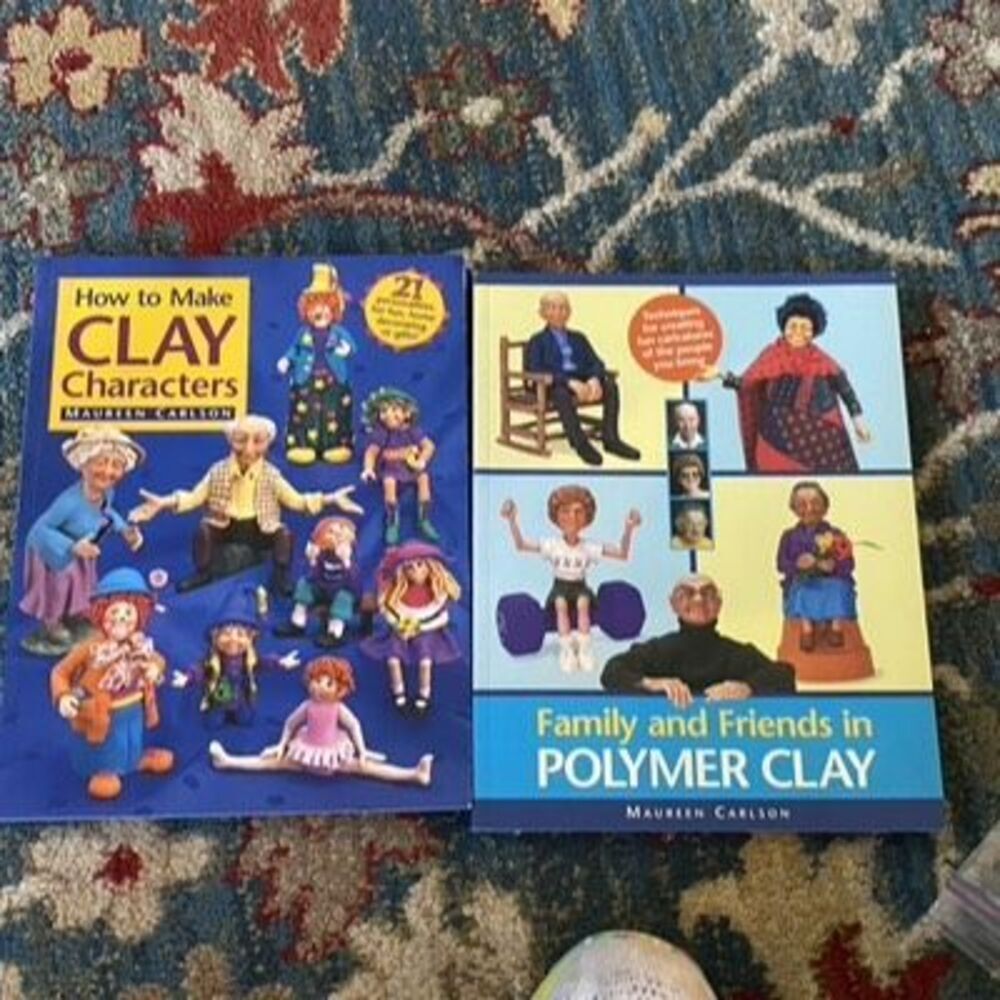 Polymer clay character instruction books by Maureen Carlson TWO